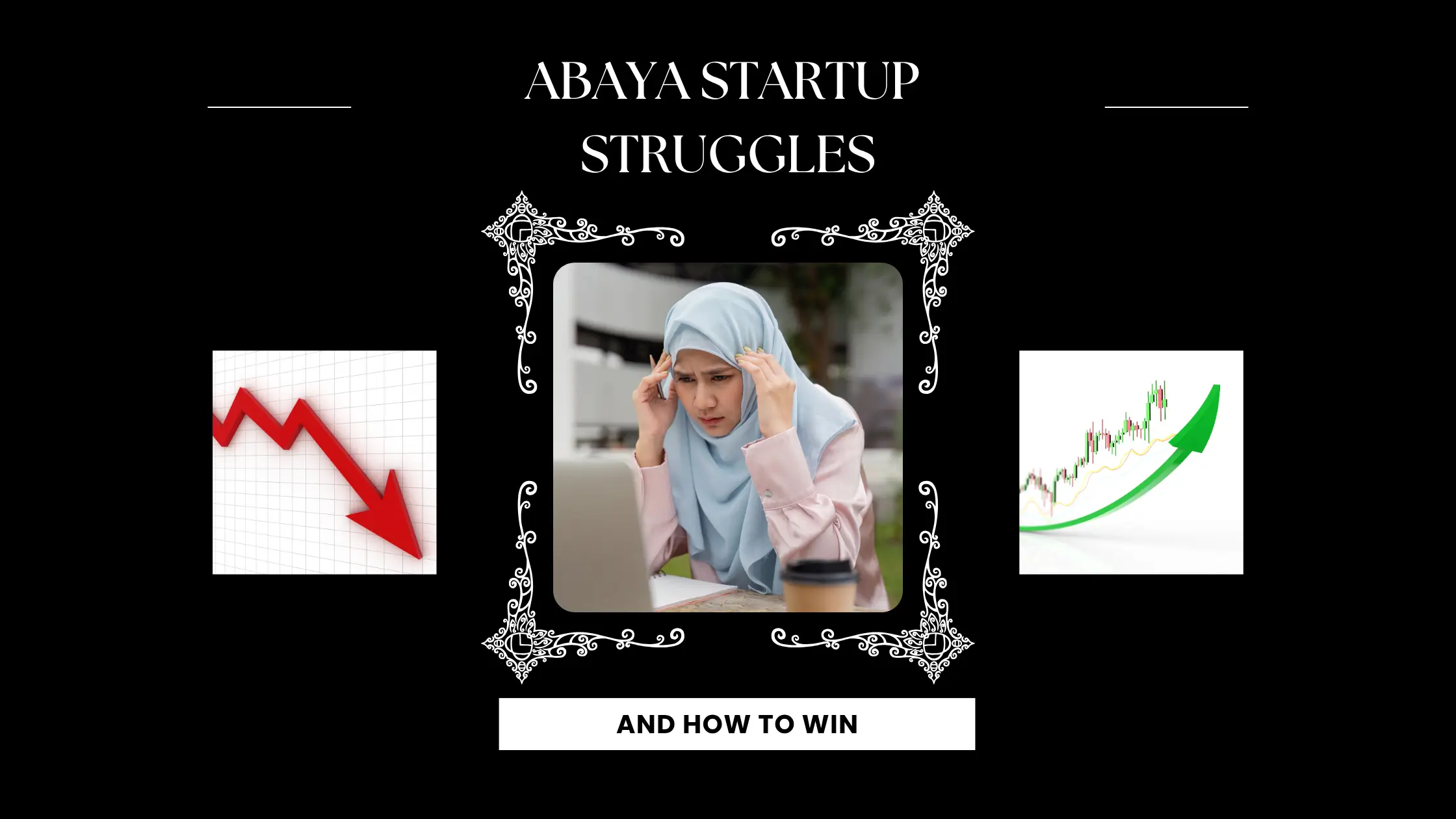 women in pic ,her abaya business is going down